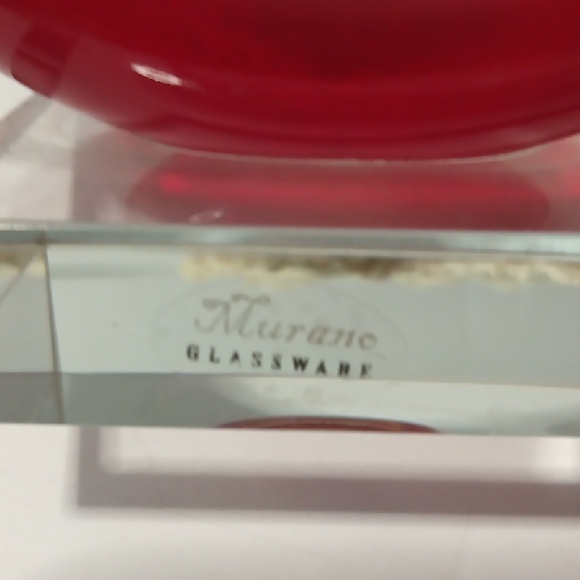 Murano Vibrant Red Art Glass Sculpture - Picture 2 of 7